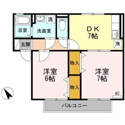 グレイスフォート蔵王（Ｄ）の物件間取画像